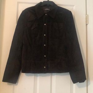 Very stunning chocolate brown suede leather jacket!